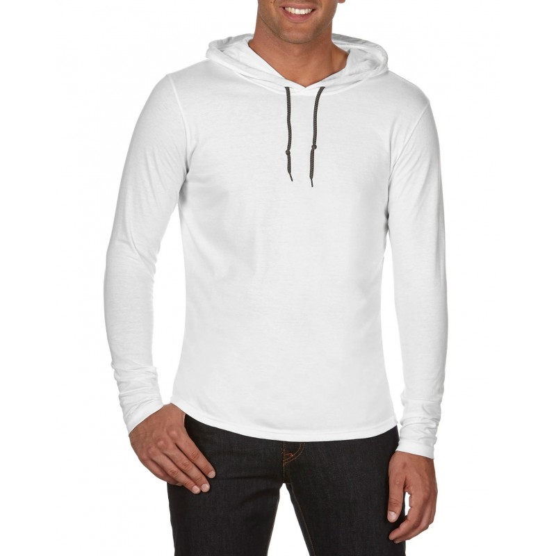 Grey hooded t shirt top