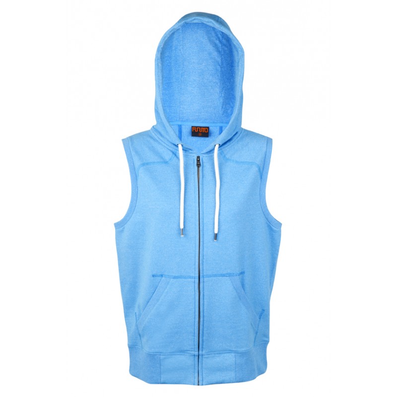 Light blue sleeveless hoodie clearance