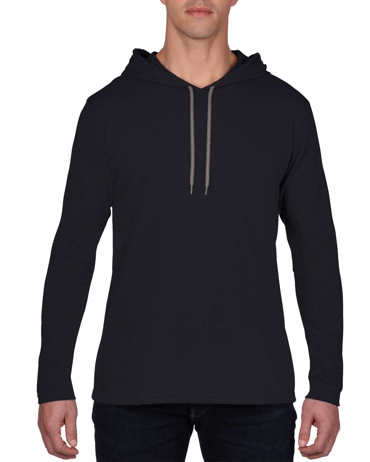 Half Snap Long Sleeve Hooded T-Shirt